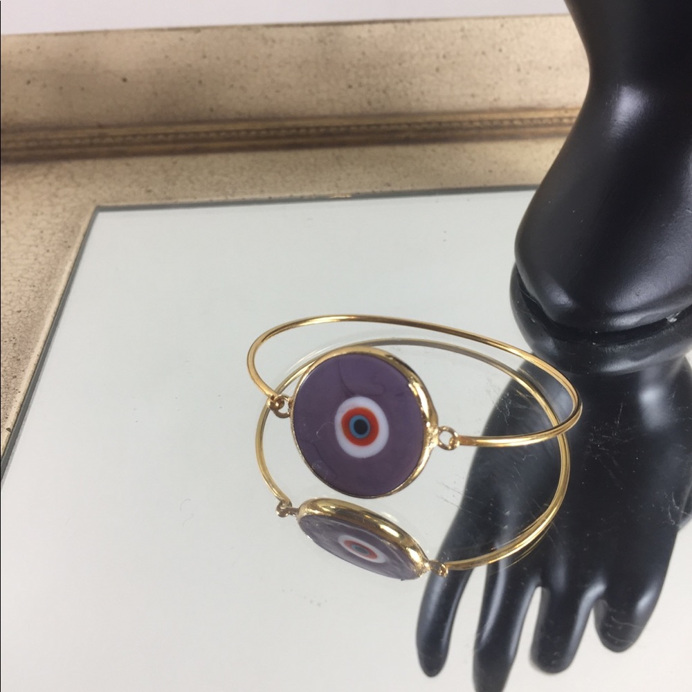 Purple evil eye bracelet